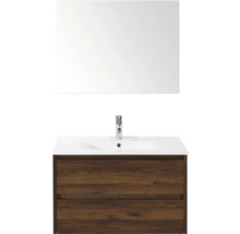 Umyvadlová sestava se zrcadlem, umyvadlem a spodní skříňkou se zásuvkami