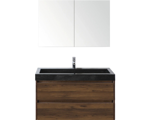 Umývadlová sestava s umyvadlem, spodní skříňkou a zrcadlovou skříňkou