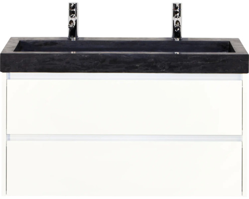 Skříňka pod umyvadlo se dvěma zásuvkami a umyvadlem na desku