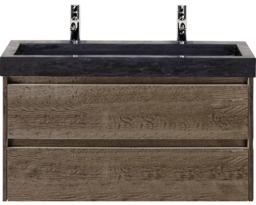 Skříňka pod umyvadlo se dvěma zásuvkami a umyvadlem na desku