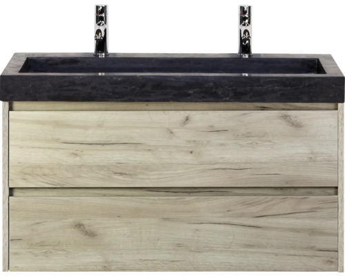 Skříňka pod umyvadlo se dvěma zásuvkami a umyvadlem