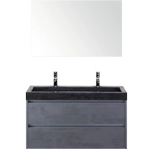 Skříňka pod umyvadlo se dvěma zásuvkami, umyvadlem na desku a zrcadlem do koupelny