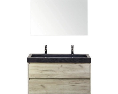 Sestava umyvadla se zrcadlem, umyvadlem, bateriemi a spodní skříňkou