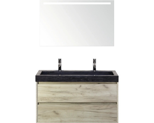 Umyvadlová sestava s umyvadlovou skříňkou, umyvadlem a zrcadlem