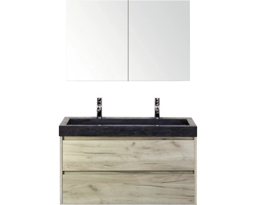 Umývadlová sestava s umyvadlem, spodní skříňkou a zrcadlovou skříňkou