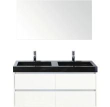 Umyvadlová skříňka se dvěma umyvadly, zrcadlem a spodní skříňkou