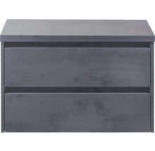 Šedá skříňka pod umyvadlo se dvěma zásuvkami