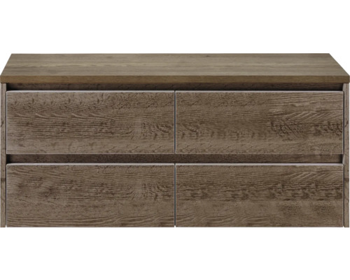 Komoda se čtyřmi zásuvkami ve vzhledu dřeva