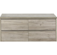 Dřevěná skříňka pod umyvadlo se čtyřmi zásuvkami