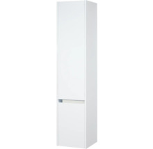 Bílá vysoká skříňka se dvěma dvířky do koupelny