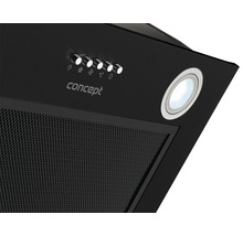 Odsavač par s logem Concept, ovládacími prvky a lampou