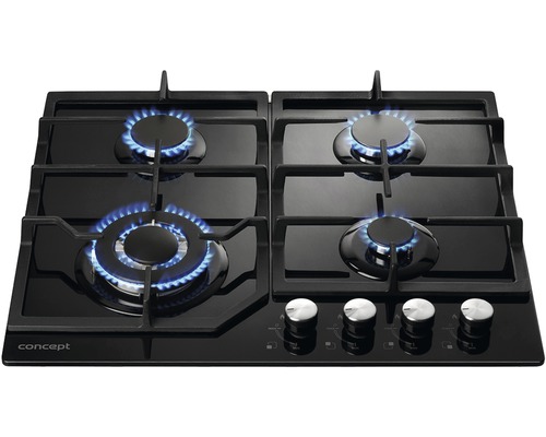 Plynová varná deska se čtyřmi hořáky a regulátory