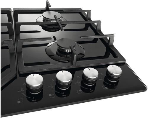 Plynová varná deska se čtyřmi hořáky a otočnými knoflíky