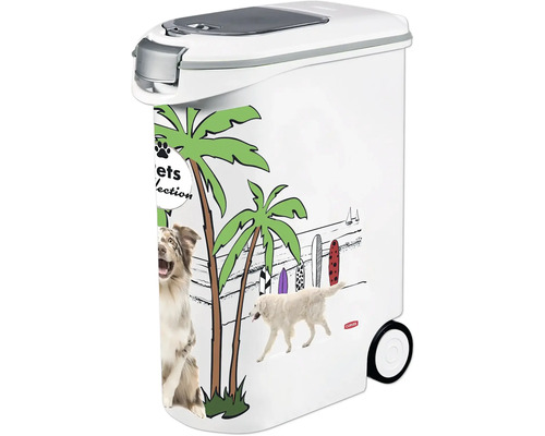 Nádoba na krmivo pro domácí zvířata s dekorem a kolečky