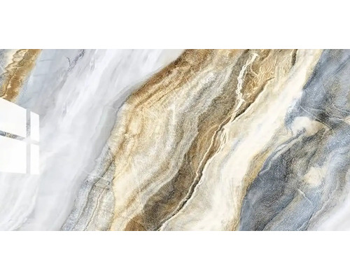 Samolepící panel Quarzit císařská modrá 60x30cm, 2,5mm - 6ks Vzor dlaždic s mramorovým vzhledem