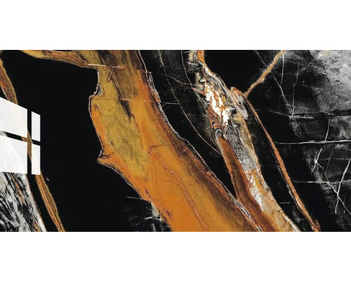 Samolepící panel Quarzit Phoenix 60x30cm, 2,5mm - 6ks Vzor dlaždic s černým, zlatým a bílým mramorem