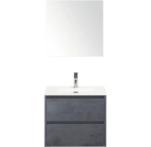 Sestava koupelnového nábytku se zrcadlem, skříňkou pod umyvadlo a vodovodní baterií