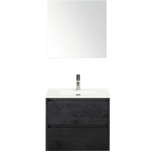 Kombinace umyvadla se zrcadlem, umyvadlem, baterií a spodní skříňkou se dvěma zásuvkami