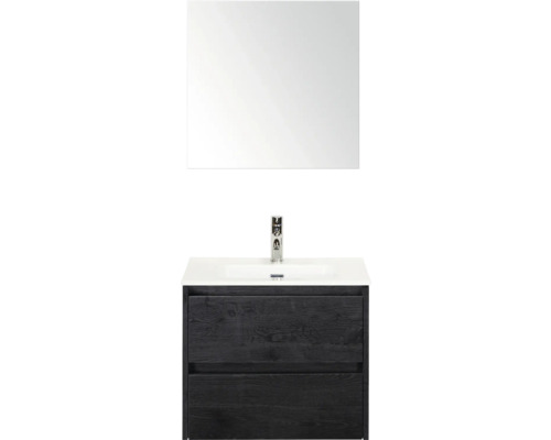 Kombinace umyvadla se zrcadlem, umyvadlem, baterií a spodní skříňkou se dvěma zásuvkami