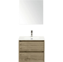 Skříňka pod umyvadlo s umyvadlem, dvěma zásuvkami a zrcadlem