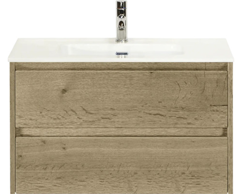 Skříňka pod umyvadlo se dvěma zásuvkami a umyvadlem na desku