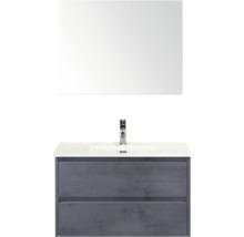 Umyvadlo se skříňkou a zrcadlem do koupelny