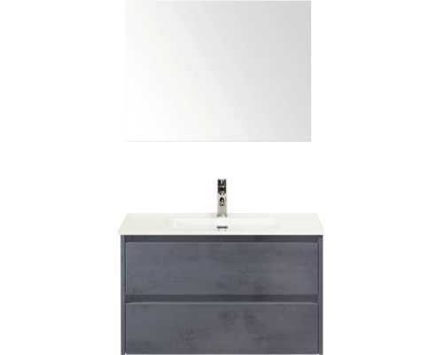 Umyvadlo se skříňkou a zrcadlem do koupelny