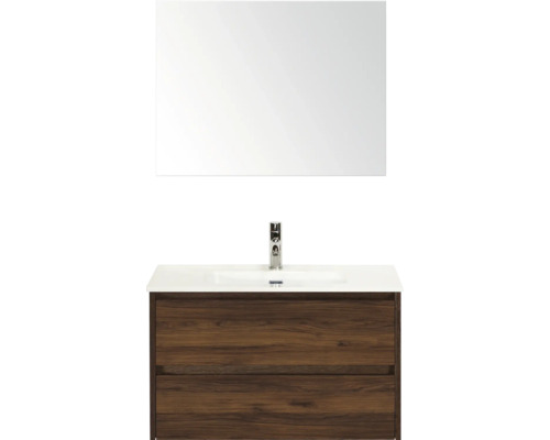 Umyvadlo se zrcadlem a spodní skříňkou