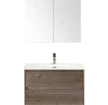 Kombinace umyvadla se zrcadlovou skříňkou a spodní skříňkou umyvadla se dvěma zásuvkami