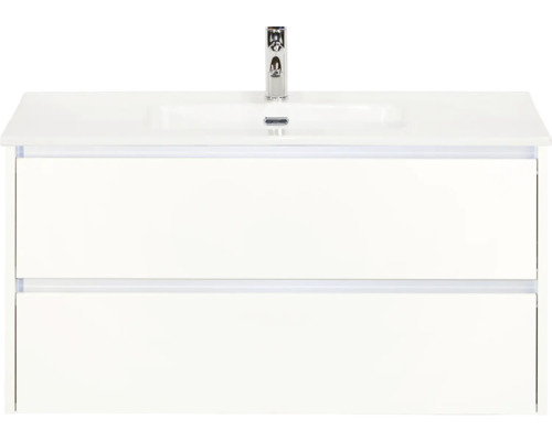 Umyvadlová skříňka se dvěma zásuvkami a baterií