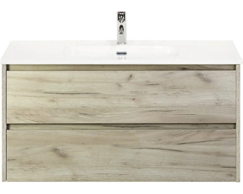 Skříňka pod umyvadlo se dvěma zásuvkami a umyvadlem