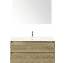 Kombinace umyvadla se zrcadlem, umyvadlem a dvěma zásuvkami