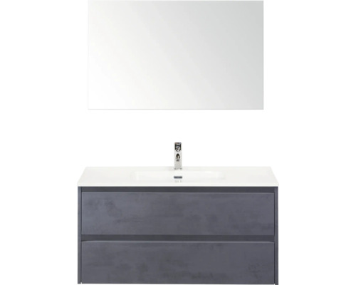 Sestava koupelnového nábytku s umyvadlem, spodní skříňkou a zrcadlem