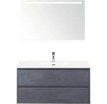 Umyvadlo se skříňkou, zrcadlem a baterií