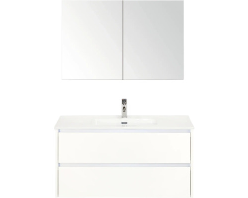 Kombinace umyvadla se zrcadlovou skříňkou a umyvadlem