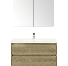 Umyvadlo se skříňkou, umyvadlem a zrcadlovou skříňkou