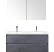 Dvojité umyvadlo se zrcadlovou skříňkou do koupelny