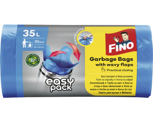 Pytle na odpadky Easy pack FINO, 35 l / 30 ks, modré