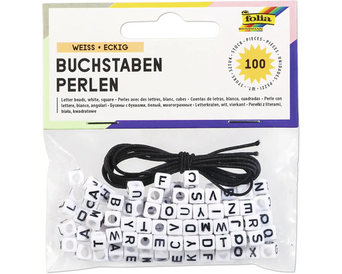 Korálky bílé "písmenka", 100ks