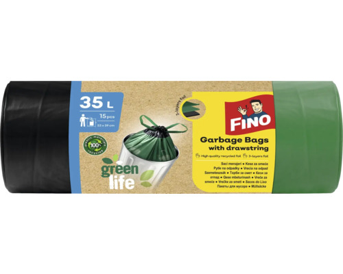 Pytle na odpadky FINO Green Life 35L / 15 ks