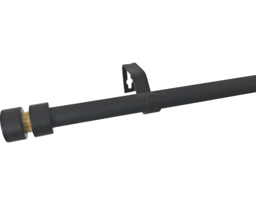Teleskopická garnýž sada Ø 16/19mm, IOTA 120-210cm, černá/dekor dřeva Teleskopická garnýž sada Ø 16/19mm, IOTA 120-210cm, černá/dekor dřeva