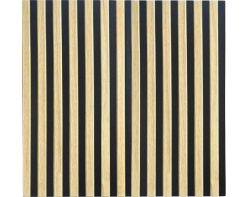 Samolepicí panel, lamely světle hnědé 66,5 x 66,5 cm Dřevěný panel s vertikálními lamelami pro dekoraci stěn