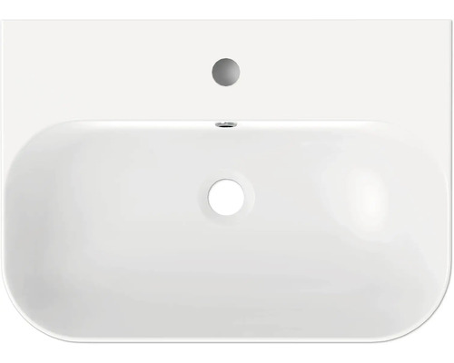 Pohled shora na keramické umyvadlo