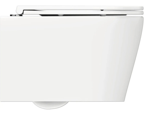 Detailní pohled na závěsný záchod s prkénkem