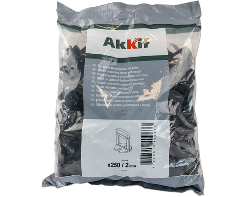 Balení Akkit nivelačních systémů tažných jazýčků, 2 milimetry, obsah 250 kusů