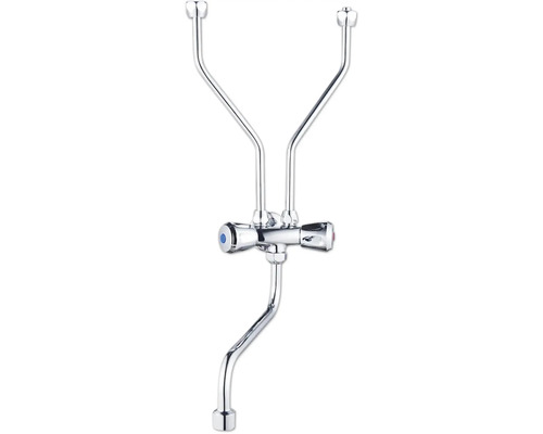 Nástěnný výtokový ventil se samostatnými regulátory pro teplou a studenou vodu