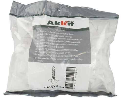 Balení nivelačního systému Akkit s otočným válcem, 100 kusů