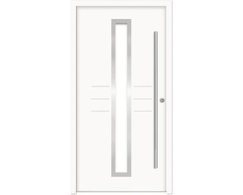 Ocelové vchodové dveře bezpečnostní Hestia RC2 100 x 210 cm P bílé Bílé vchodové dveře se skleněnou výplní a nerezovou klikou
