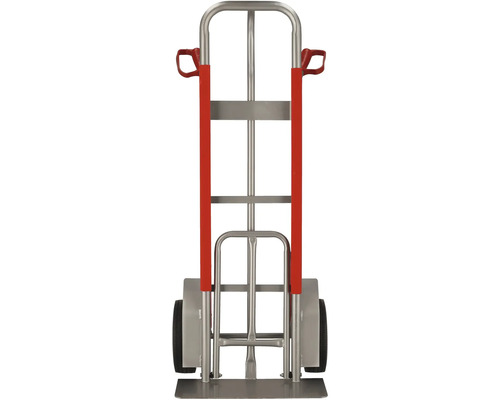 Kovový rudl s červenými rukojeťmi