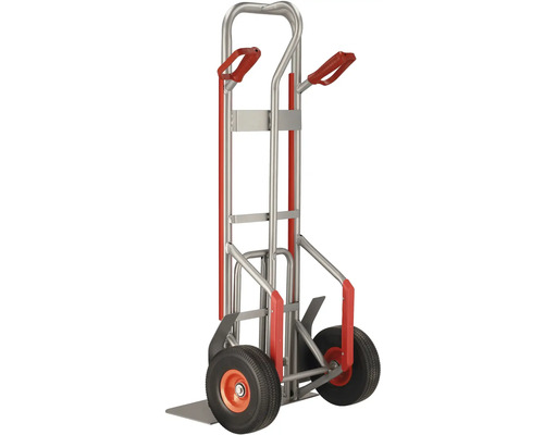 Kovový rudl s červenými madly a koly